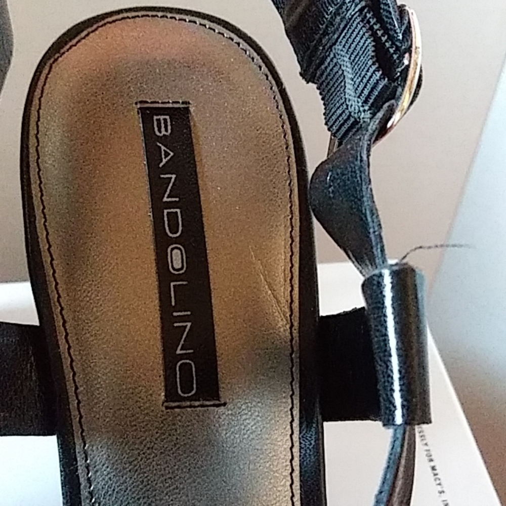 BANDOLINO BLACK LEATHER SANDALS - Picture 6 of 6